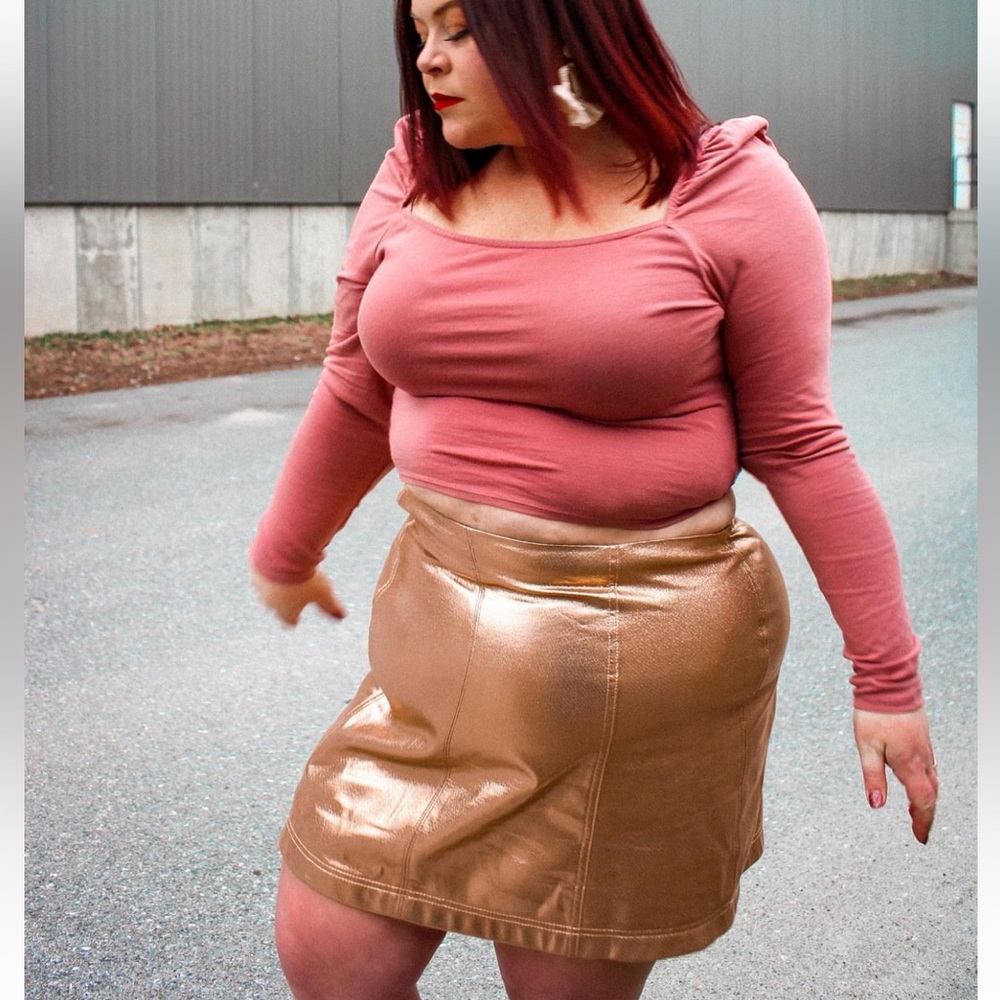 NWOT Gold Lamé Metallic Pencil Skirt - Wild Fable 22W